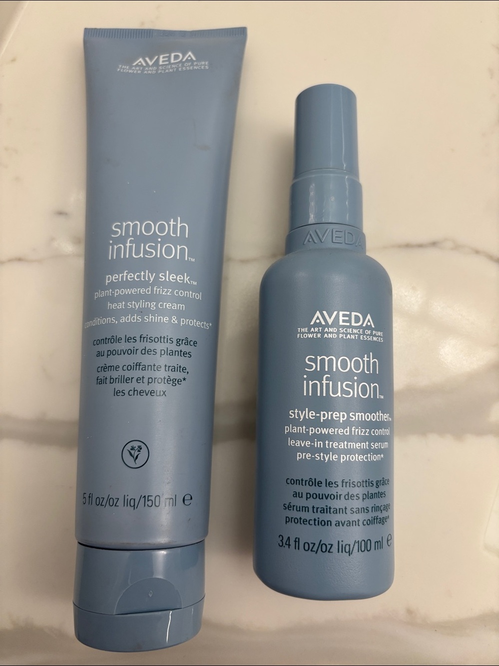 AVEDA Smooth Infusion Perfectly Sleek Frizz Control & Style-Prep Smoother DUO